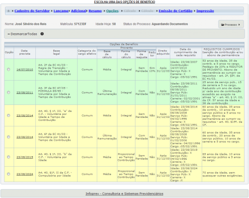 Opções de Benefício